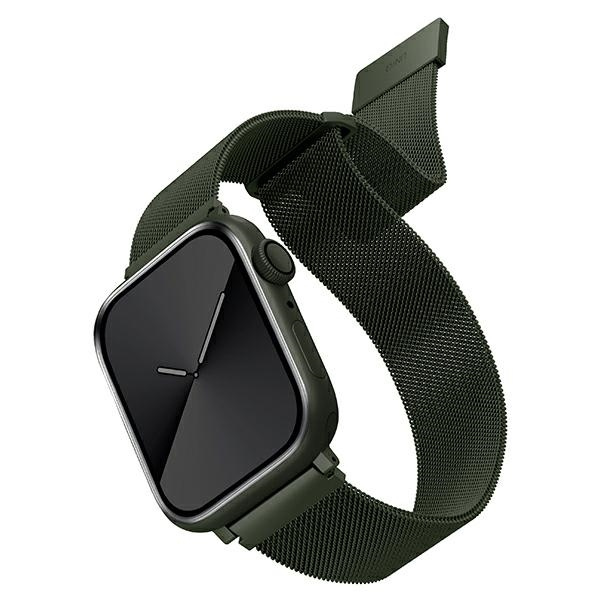 Uniq Dante nerūsējošā tērauda siksniņa priekš Apple Watch 1/2/3/4/5/6/7/8/SE/SE2 42/44/45mm - zaļš