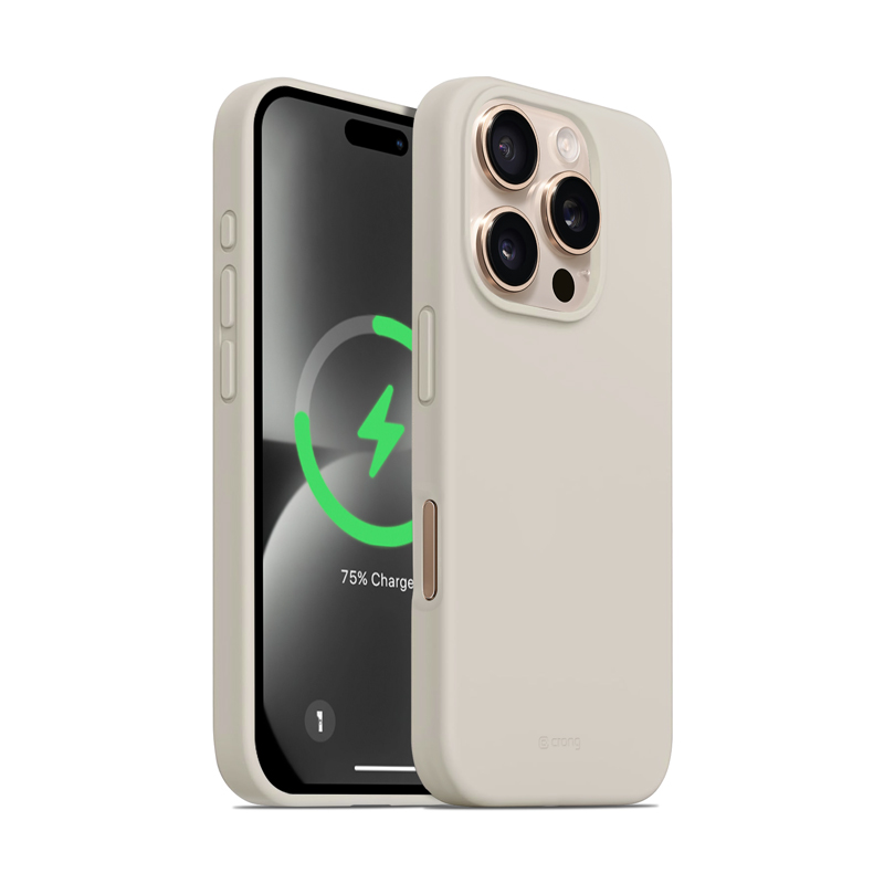 Crong Color Cover Magnetic - iPhone 16 Pro MagSafe maciņš (Stone smilšu)