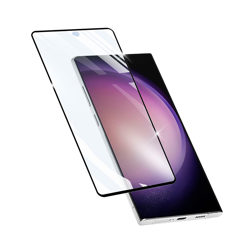 Cellularline Impact Glass Capsule - Toughened protective glass Samsung Galaxy S24 Ultra (melns frame)