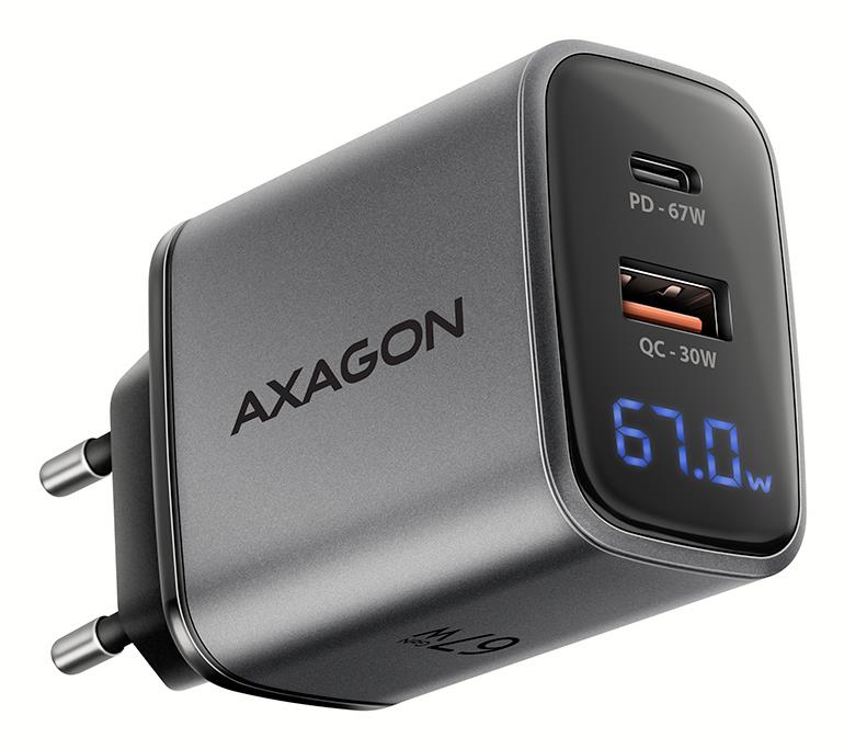 MOBILE CHARGER WALL USB 67W/GAN 2PORT ACU-PQ67D AXAGON