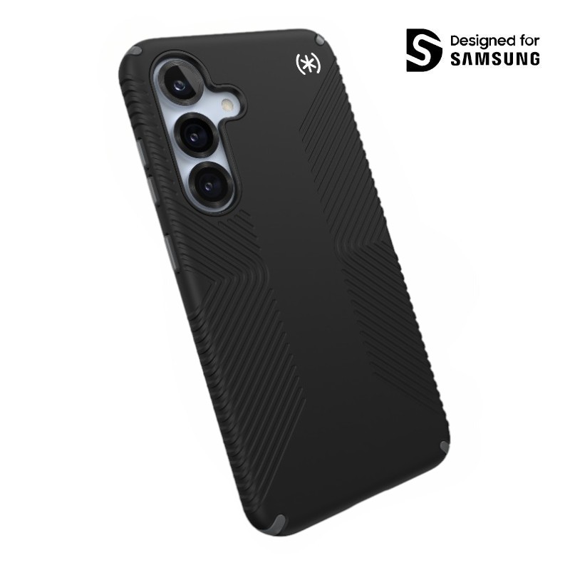 Speck Presidio2 Grip - Samsung Galaxy S25 / S24 maciņš (melns/Slate pelēks/balts)