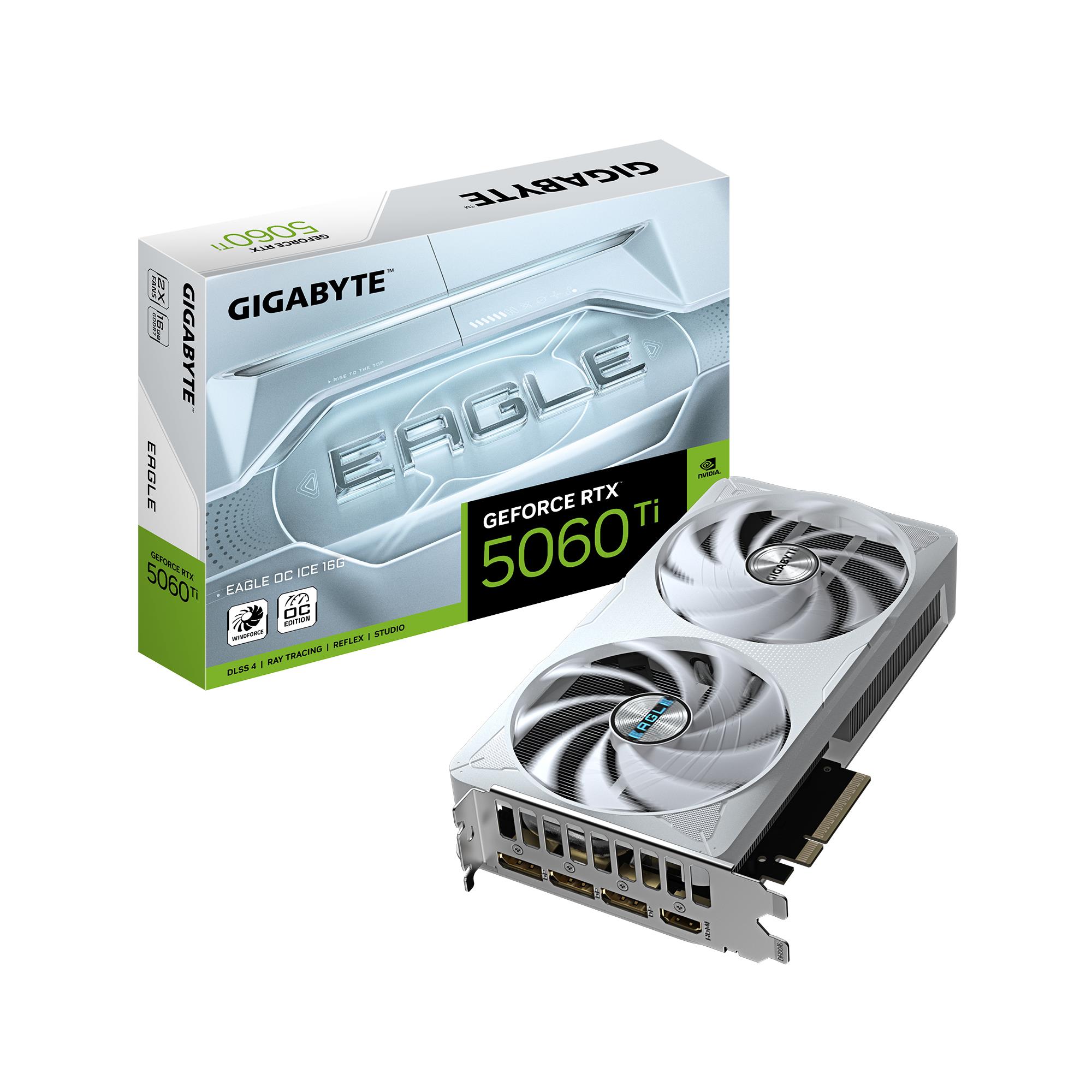 Videokarte GIGABYTE NVIDIA GeForce RTX 5060 Ti 16GB GDDR7 128bit PCIe 5.0 GPU 2617MHz