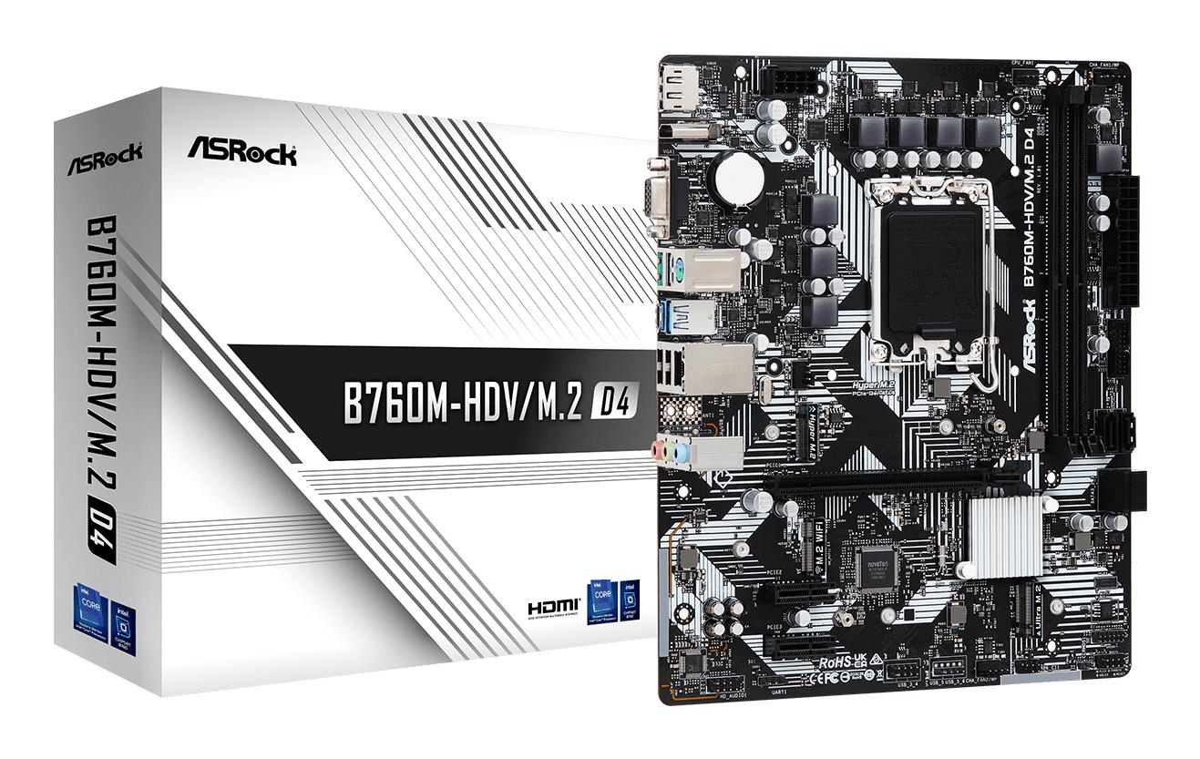 Mātesplate ASROCK Intel B760 LGA1700 DDR4 Micro-ATX