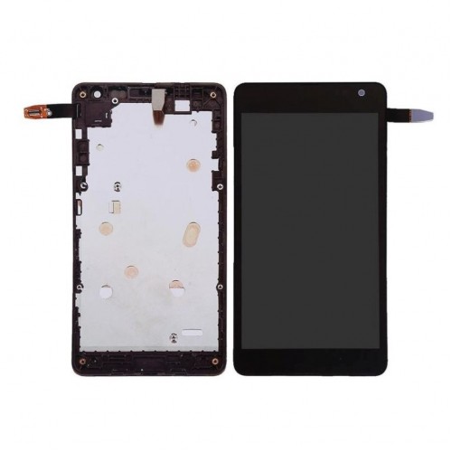 LCD Displejs Saderīgs ar Nokia Lumia 535 ar Frame Melns (CT2C Version) HQ