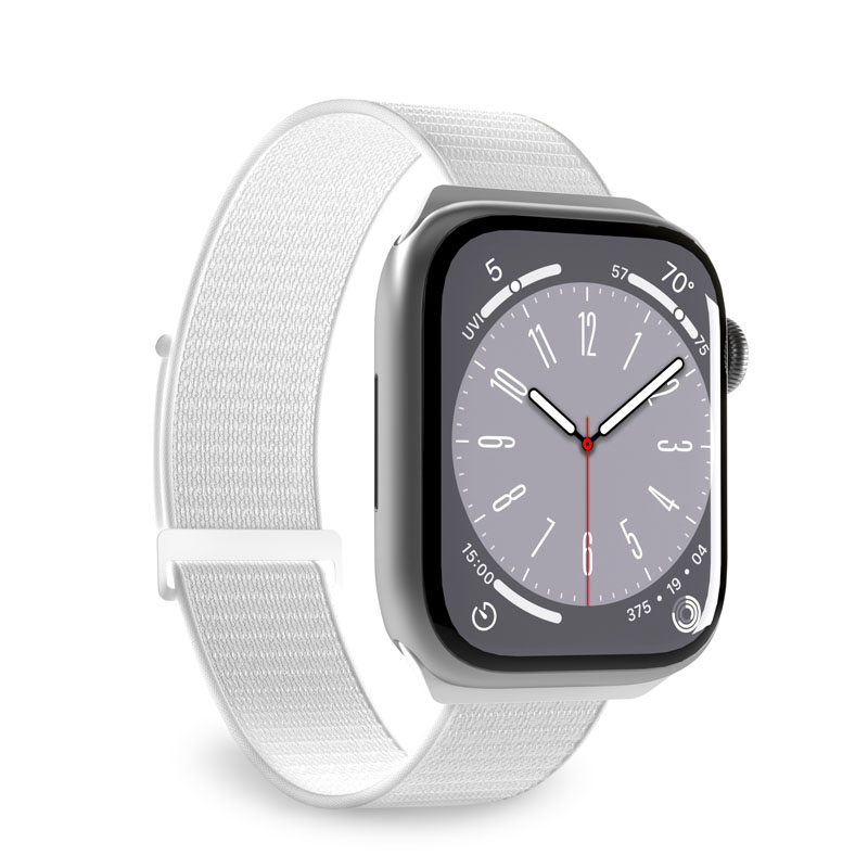 Puro Sport neilona siksniņa Apple Watch 42 / 44 / 45 / 49 mm – baltā krāsā
