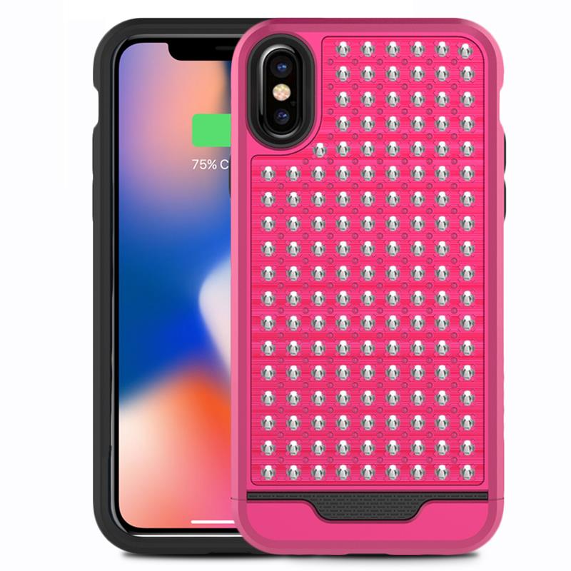 Zizo Star Diamond Hybrid Cover iPhone X (rozā/melns)