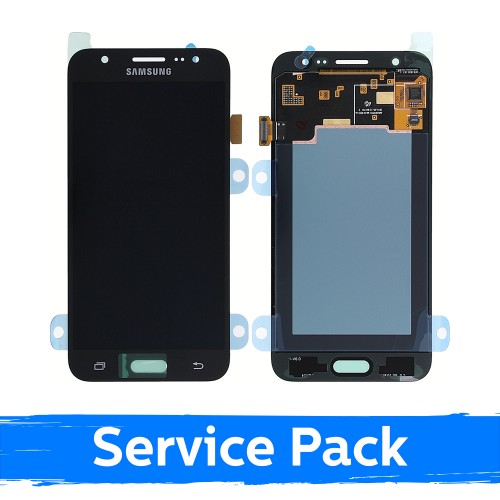 LCD Displejs Saderīgs ar Samsung J500 J5 Melns (Service Pack)