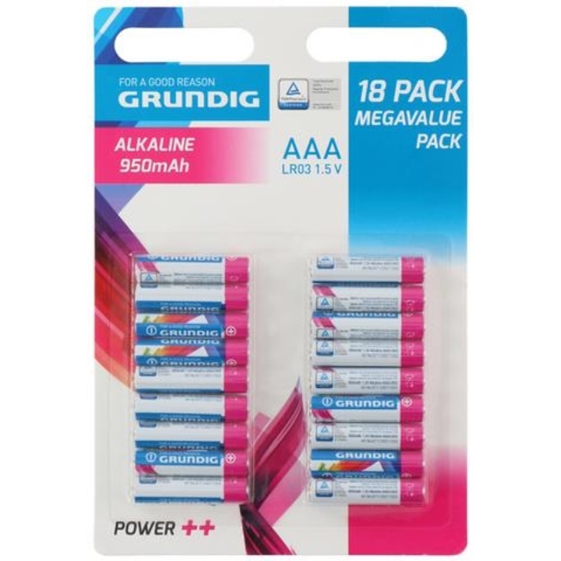 Grundig - AAA / R03 alkaline baterija 1.5 V 18 pcs.