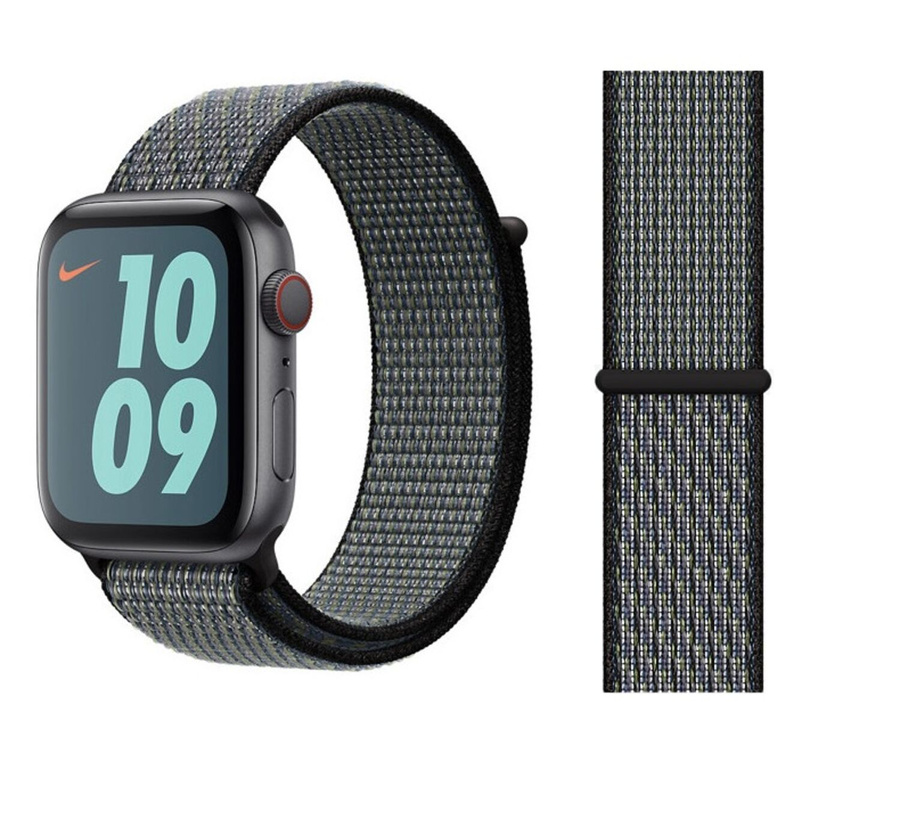 ORIGINAL APPLE NIKE Sport Loop siksniņa 44MM MXN52ZM/A INDIGO/LIME BAND