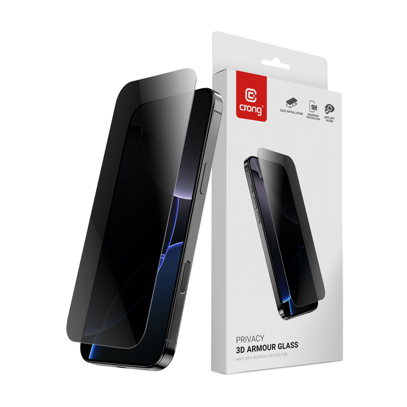 Crong Privacy 3D Armor Glass - Tempered Privacy Glass iPhone 17e / 16e / 14 / 13 / 13 Pro