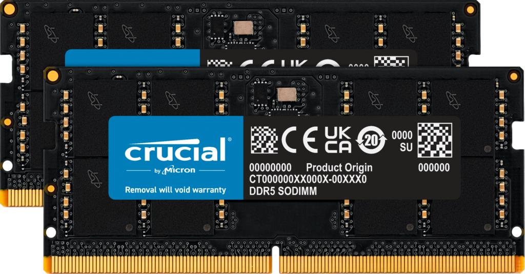 Crucial 128GB DDR5-5600 SO-DIMM atmiņas komplekts (2x64GB)