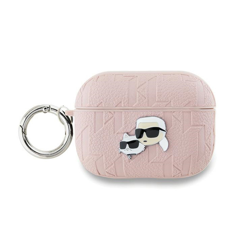 Karl Lagerfeld Monogramma Karl & Choupette galvas apvalks AirPods Pro 2 - rozā