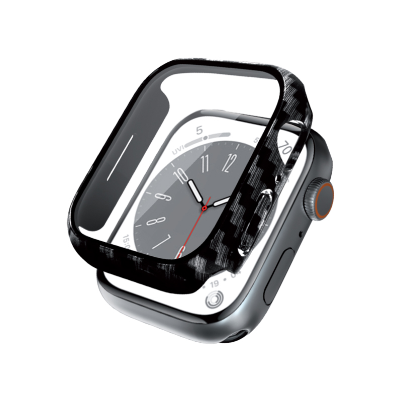 Crong Hybrid Watch maciņš - maciņš with glass Apple Watch 44mm (Carbon)
