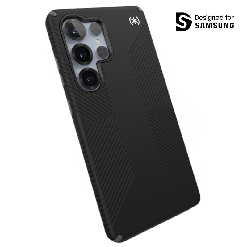 Speck Presidio2 Grip Magnet - Samsung Galaxy S25 Ultra MagSafe maciņš (melns/Slate pelēks/balts)