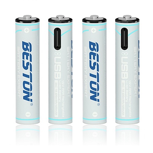 Rechargeable AAA batteries ar USB C, 400mAh, Li-Ion, 4 pcs