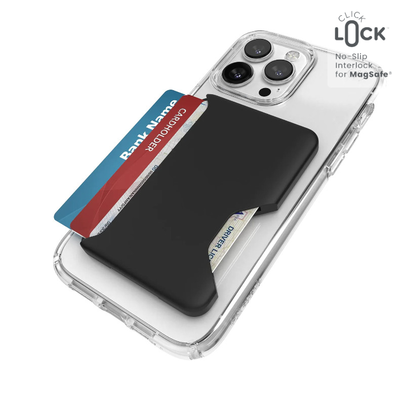 Speck ClickLock Wallet For MagSafe - Magnetic MagSafe Wallet (melns)