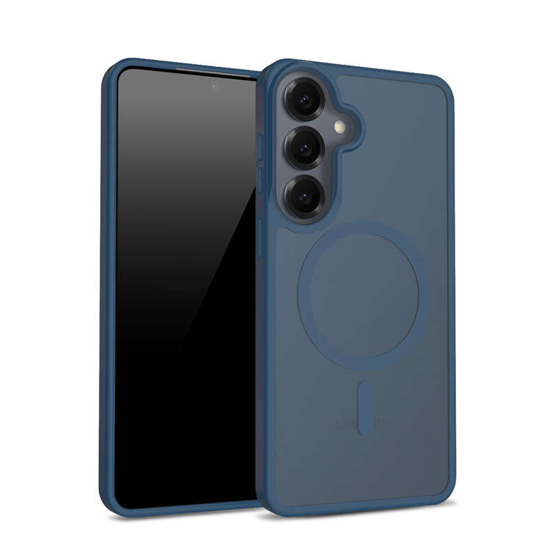 Crong Hybrid Matte Magnetic - MagSafe maciņš Samsung Galaxy S25 (Navy zils)