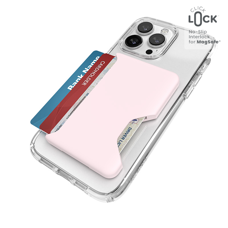 Speck ClickLock Wallet For MagSafe - Magnetic MagSafe Wallet (Nimbus rozā)