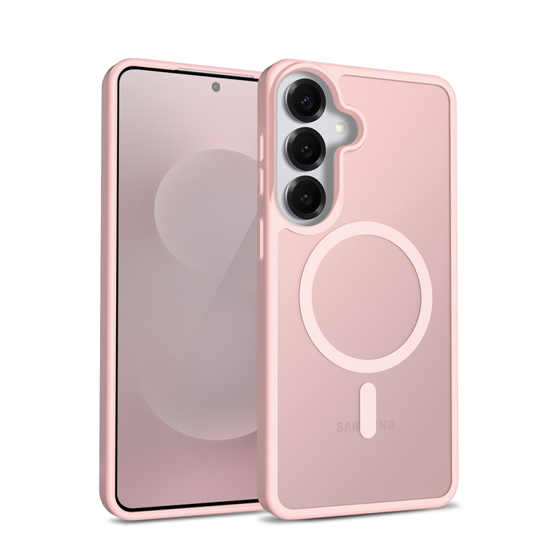Crong Hybrid Matte Magnetic - MagSafe maciņš Samsung Galaxy S25 (rozā)
