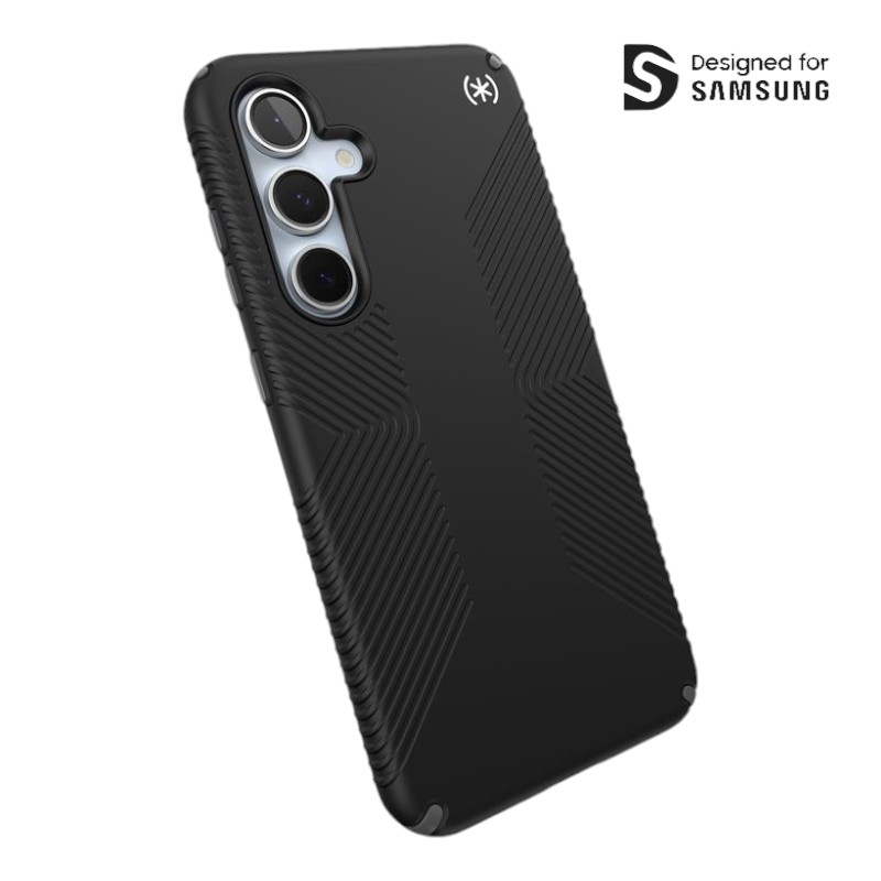 Speck Presidio2 Grip - Samsung Galaxy S24 FE maciņš (melns/Slate pelēks/balts)