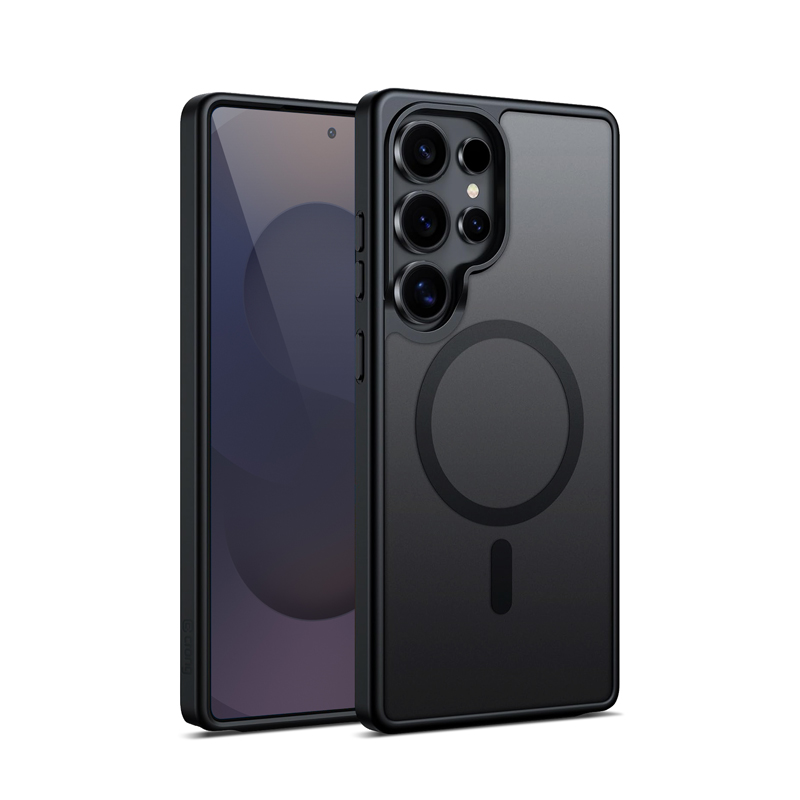 Crong Hybrid Matte Magnetic - MagSafe maciņš Samsung Galaxy S25 Ultra (melns)