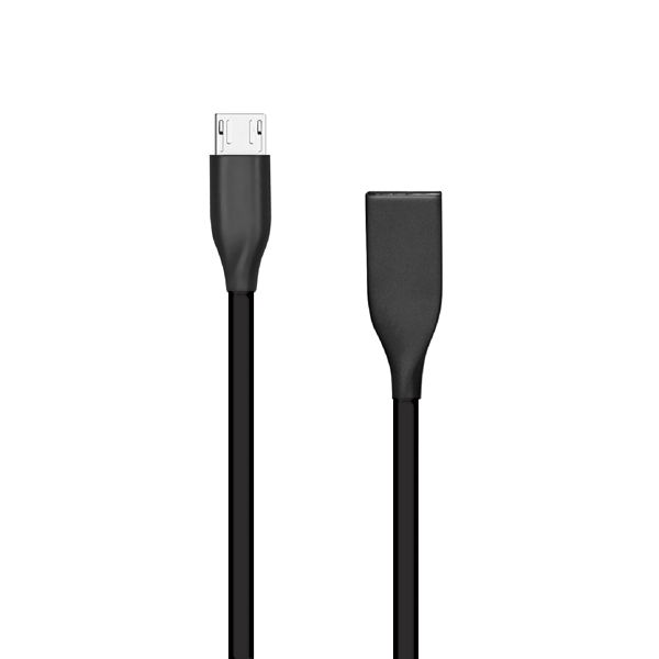 Silicone kabelis USB - Micro USB (melns, 1m)
