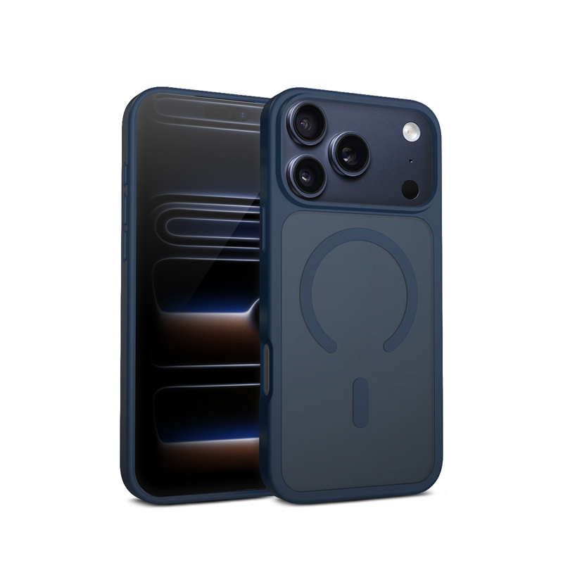 Crong Hybrid Matte Magnetic - MagSafe iPhone 17 Pro maciņš (Navy zils)