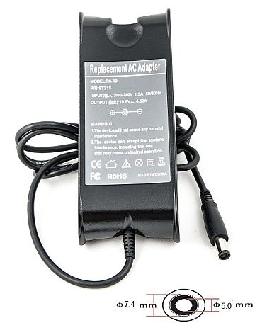 DELL klēpjdatora barošanas adapteris 220V, 90W: 19.5V, 4.62A