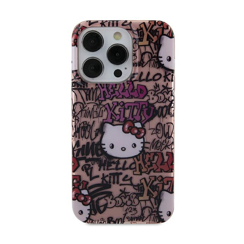 Hello Kitty IML grafiti viedtālruņa apvalks iPhone 11 / Xr - rozā
