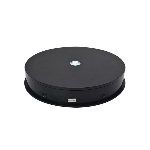 LED Rotating Turn-Table Displejs Statīvs, Round 30cm, Melns