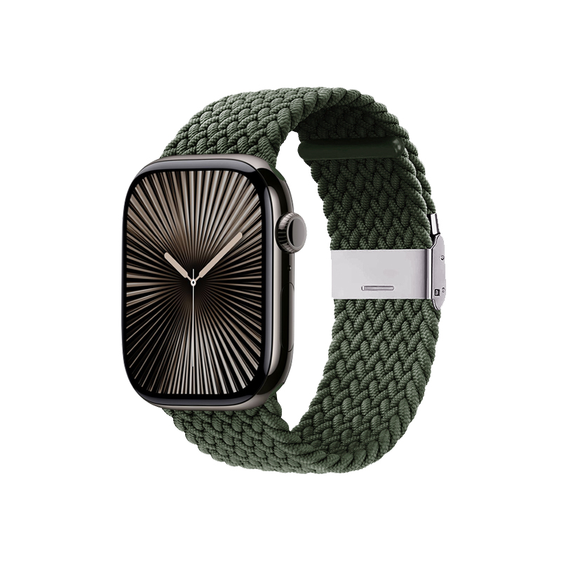 Crong Wave Band – Braided Apple Watch siksniņa 44/45/46/49mm (zaļš)