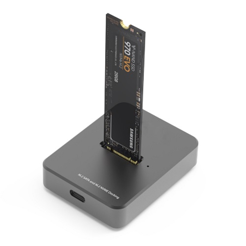 SSD vienas ligzdas dokstacija M.2 SATA/NVME, USB-A, USB-C
