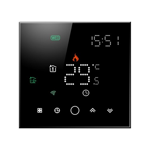 TUYA Programmable Thermostat WiFi, melns