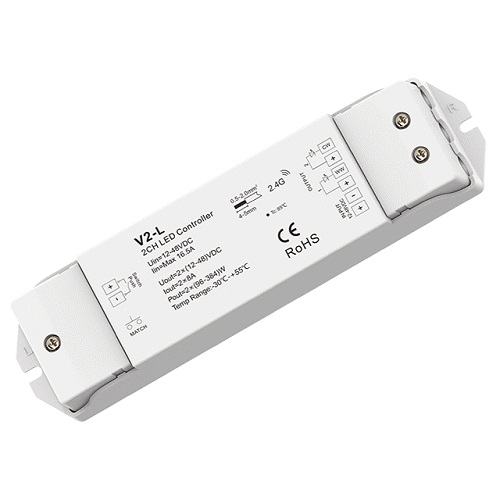 V2-L LED kontrolieris 12-36V DC, 2x8A