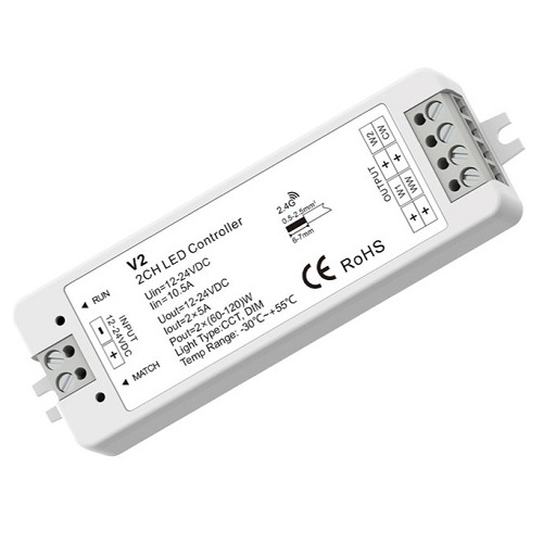 V2 LED kontrolieris 12-24V, 2x5A