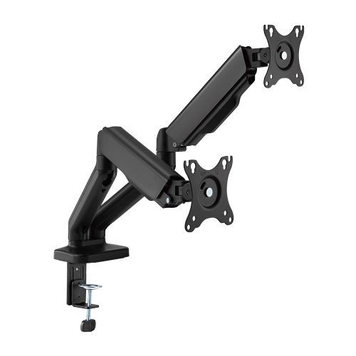 Dual 17”-32” Monitor Spring-Assisted Arm Mount, melns
