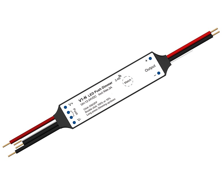 V1-N Kontrolieris, 12-24V, 1x 3A, spiedpoga dimmers