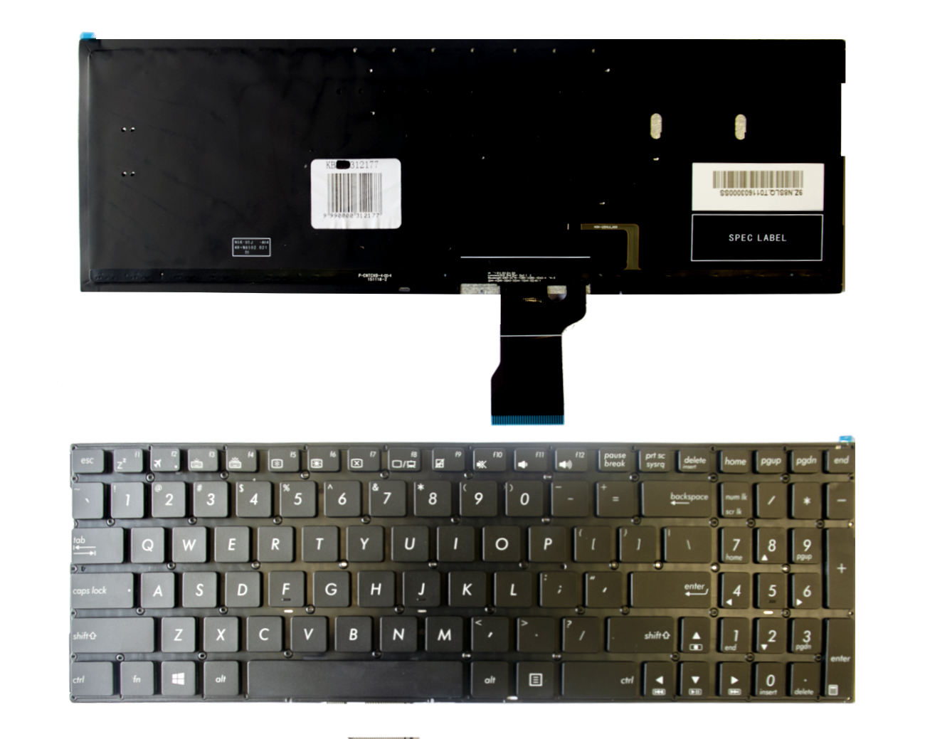 Keyboard ASUS: UX52, UX52A, UX52V, UX52VS, UX501 ar backlight