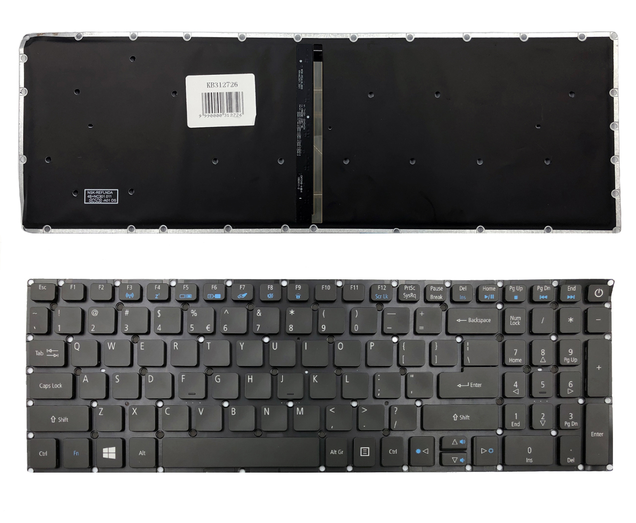 Keyboard Acer: Aspire E5-573, E5-573TG (ar backlight)