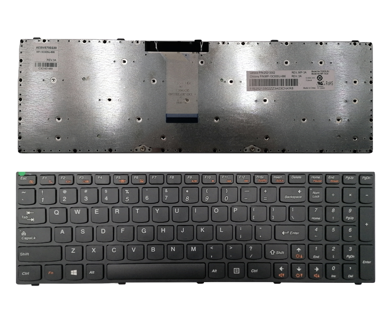 Keyboard priekš Lenovo: FLEX 4, FLEX 4-15, 4-1570 UK