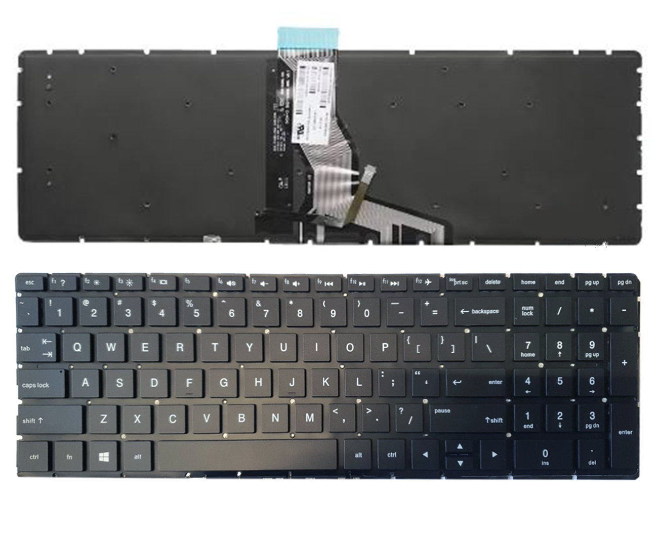 Keyboard HP 250 G6, 255 G6, 256 G6, 258 G6, 15-BS ar backlight (US)