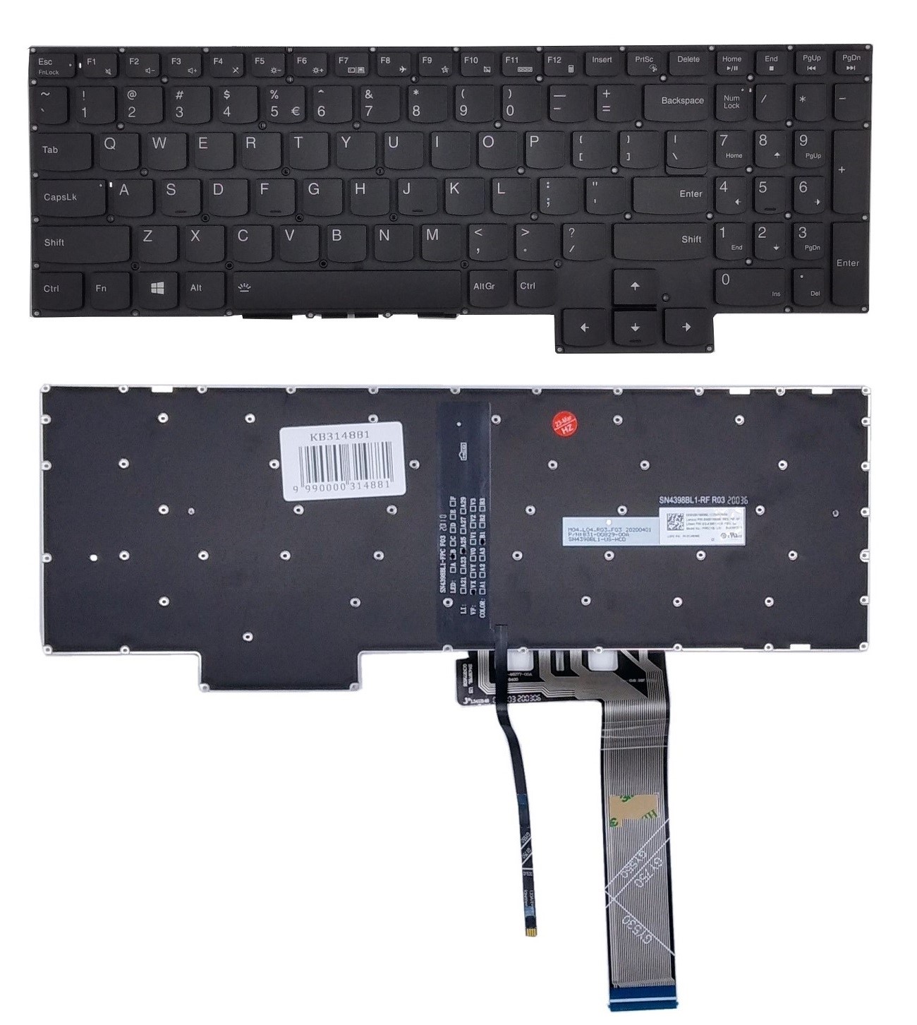 Keyboard LENOVO Legion 5 ar Backlight, US
