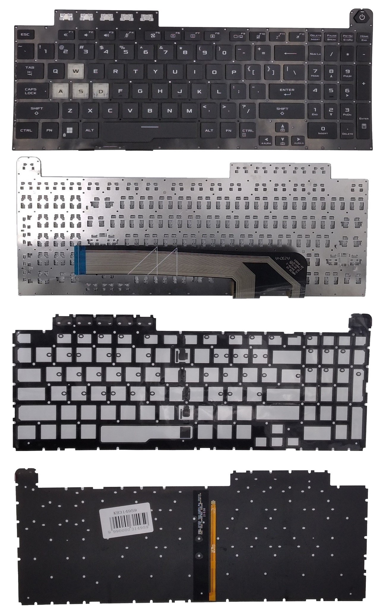 Keyboard ASUS FA506, FA706, US, ar RGB backlight