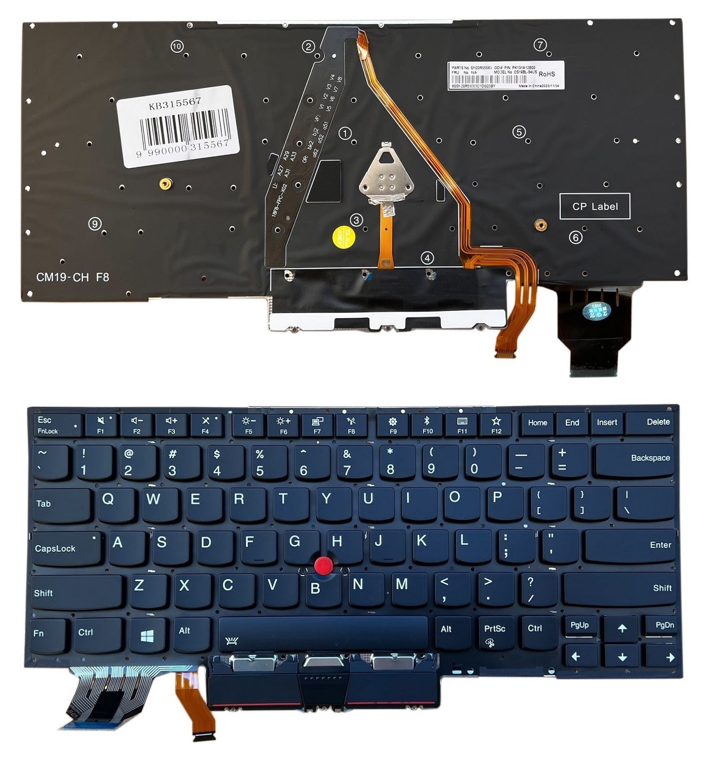 Keyboard LENOVO X1 Carbon Gen 7, ar Trackpoint, ar Backlight, US