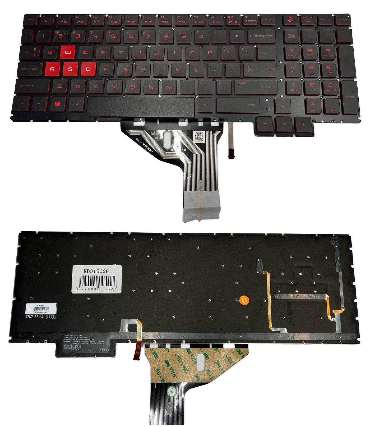Keyboard HP Omen 15-ce016na, ar backlight