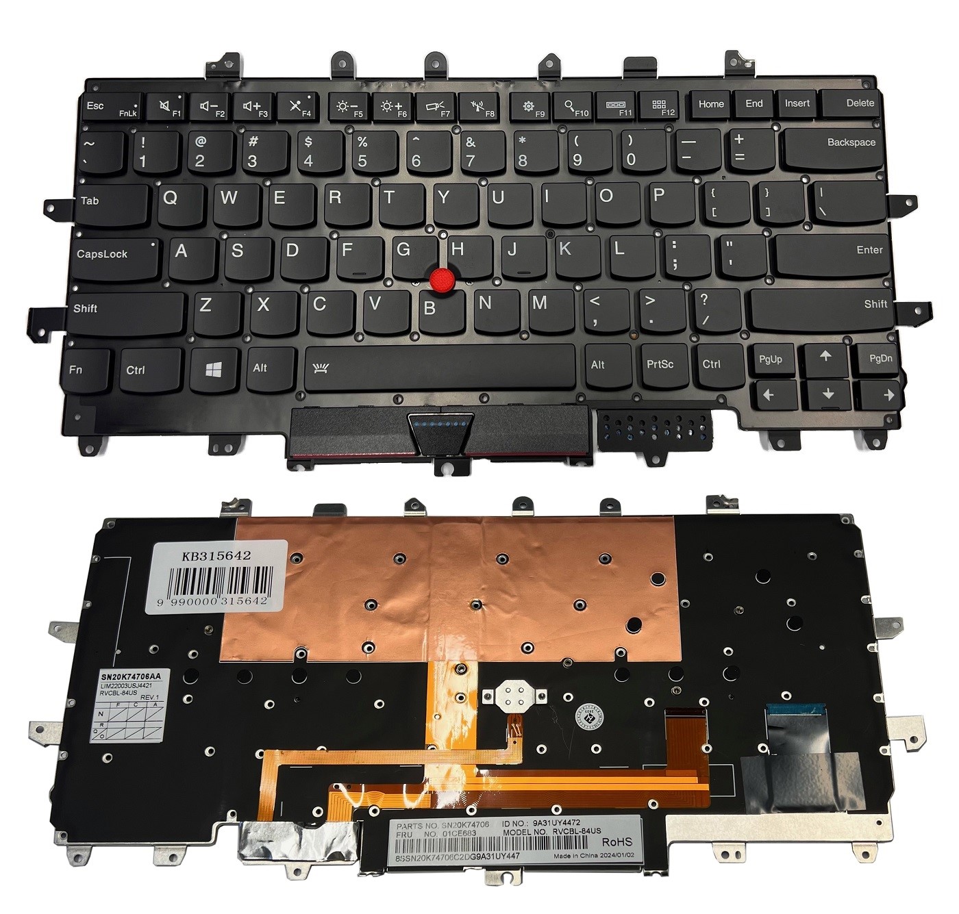 Keyboard LENOVO X1 Carbon Gen 4, ar Trackpoint, ar Backlight, US