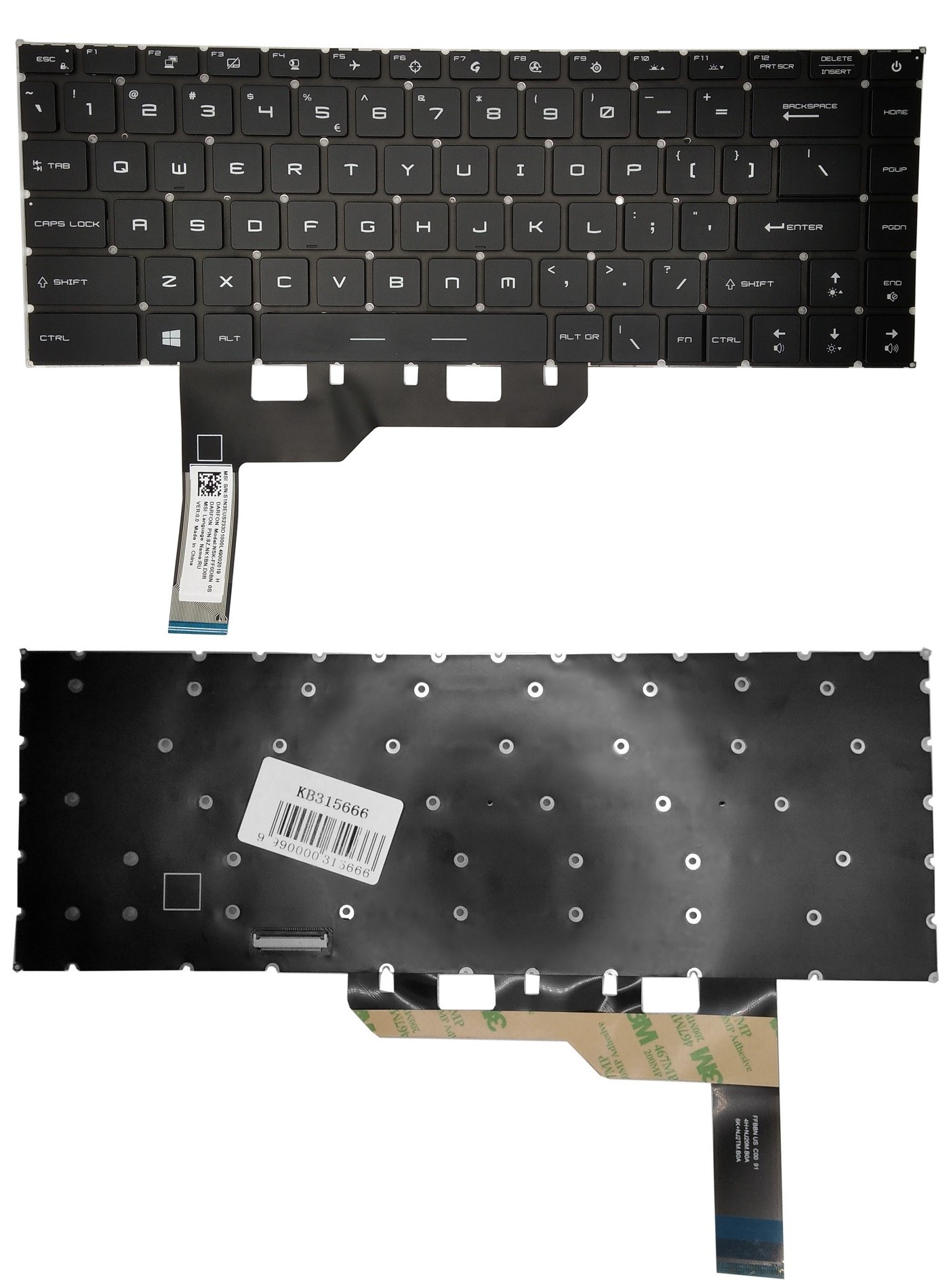 Keyboard MSI GE66 ar backlit (US)