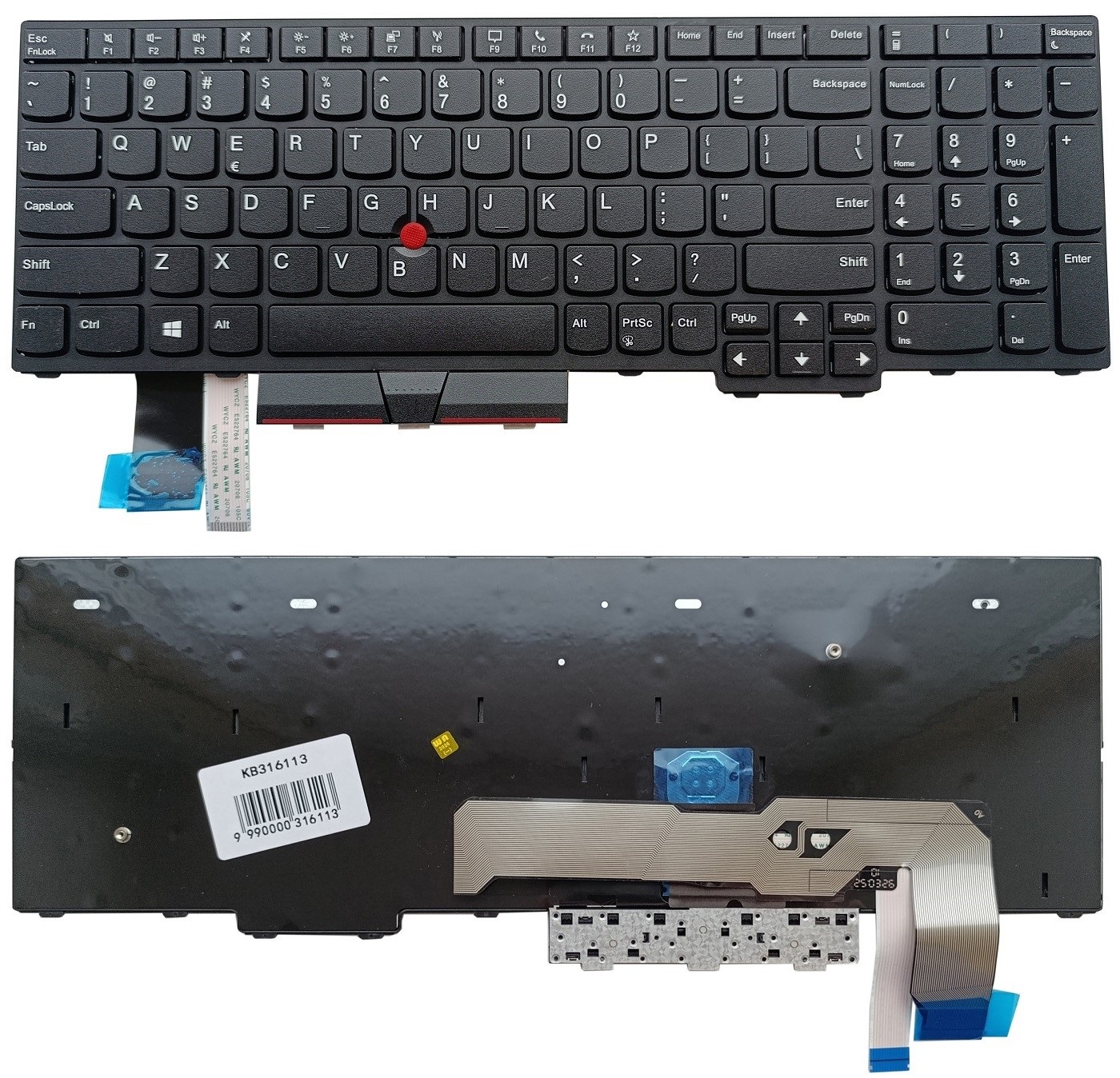 Keyboard LENOVO Thinkpad L15 Gen2, ar backlight, ar phone key, ar trackpoint, US