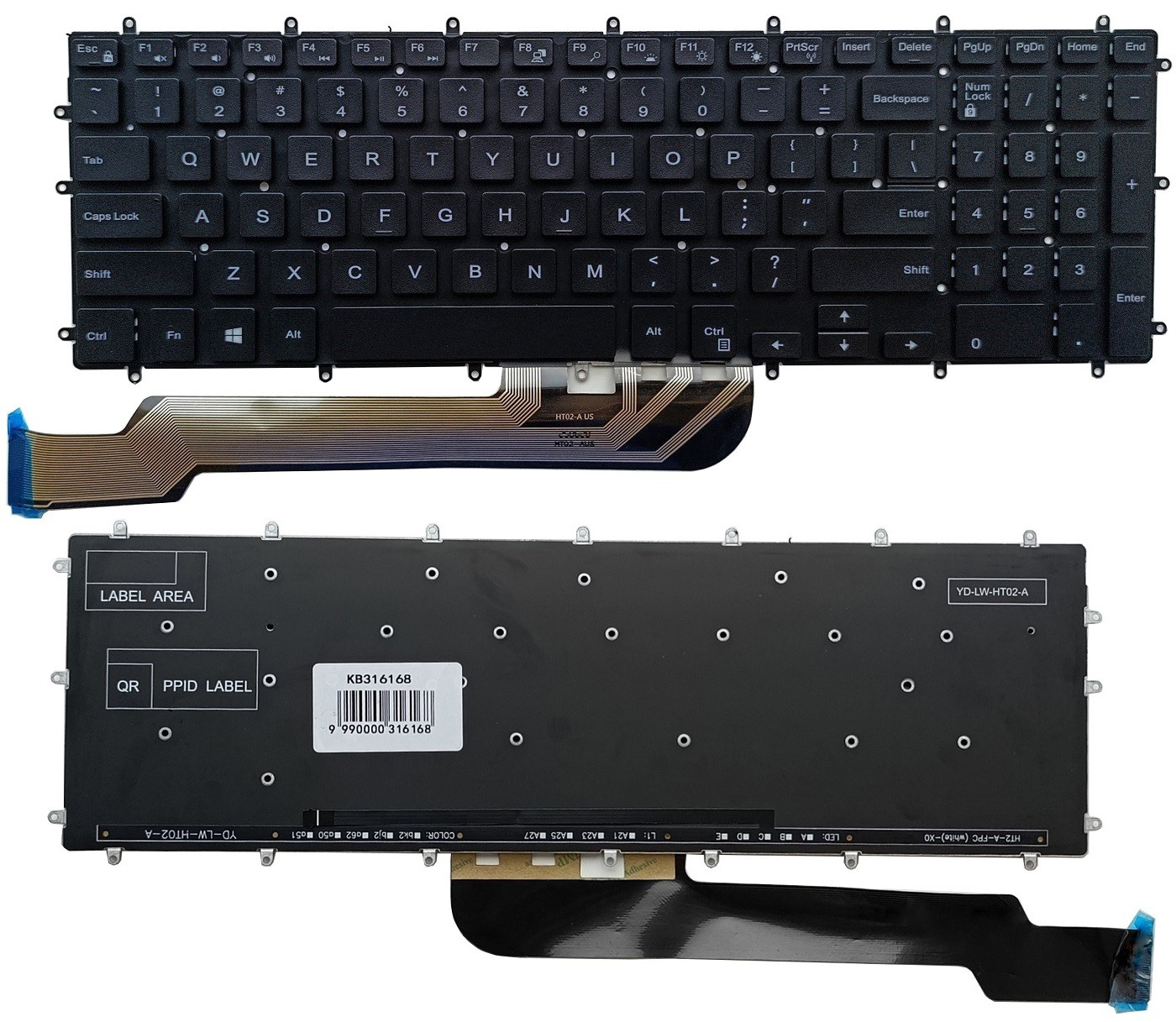 Keyboard DELL Inspiron 5570, 5565, 7566, 7567, 3579, ar Backlight