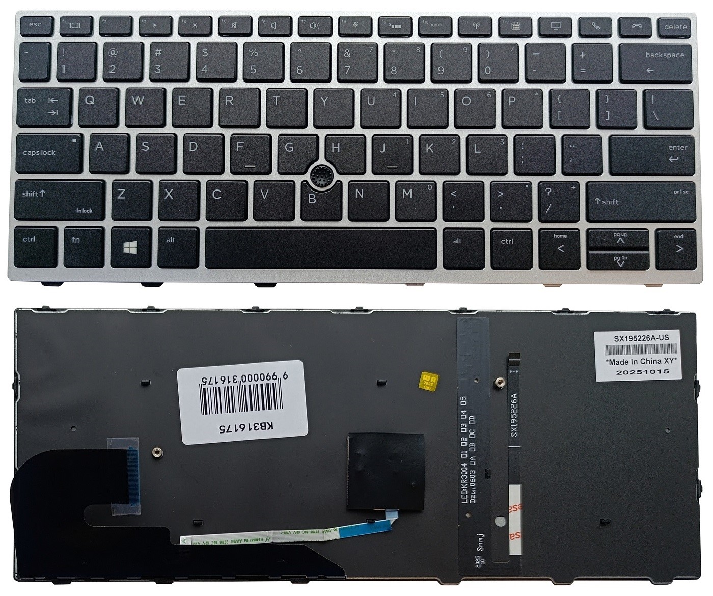 Keyboard HP Elitebook 730, 735, 830 G5/G6, ar backlight un trackpoint